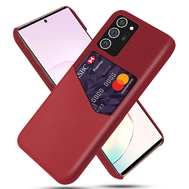 Patrón de tela de portada de teléfonos móviles Caja de cuero protector de tarjeta única