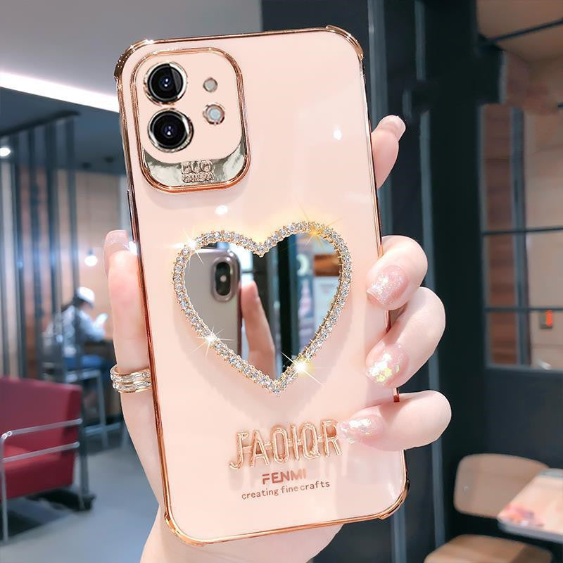 Compatible with Apple , Creative Makeup Mirror High-end Mobile Phone Case Soft Shell