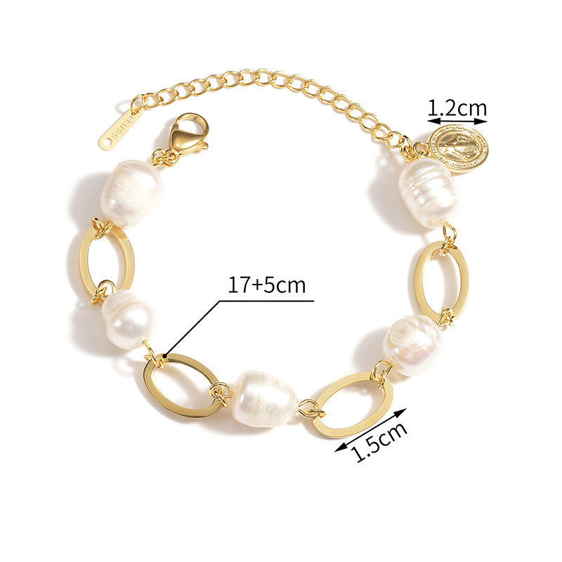 Bracelet de perles baroque d'or froide 14k