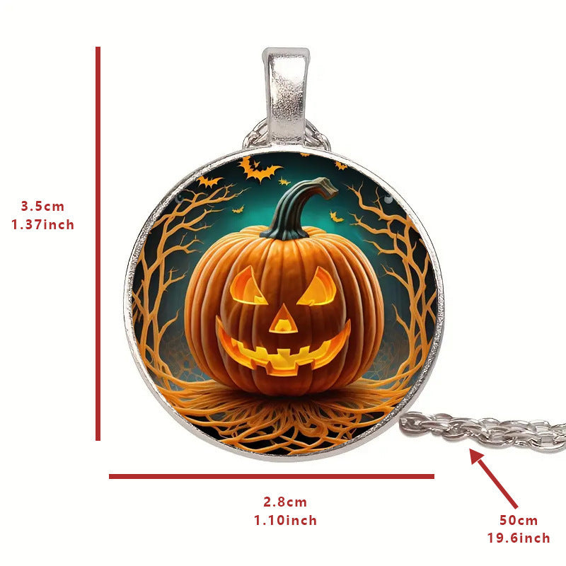 Halloween Round Pumpkin Ghost Bat Collier Hommes et femmes Personnalité Collier Collier Fashion Bijoux Accessoires