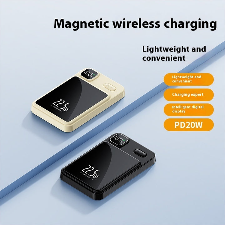 Lichtgewicht magnetische draadloze 22W Fast Charge Power Bank Layging Mobile Power Supply