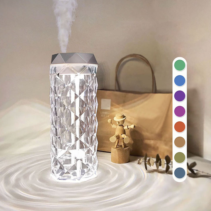 Kristal lamba hava nemlendiricisi renk gece ışık dokunmatik lamba ile serin sis yapımcısı fogger led atmosfer oda dekorasyon ev dekor ışıkları
