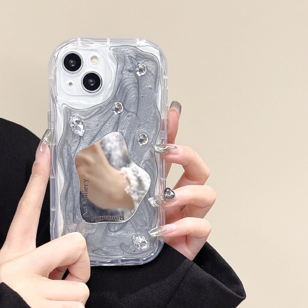 Makeup Mirror Phone Case de haut niveau résistant aux drop