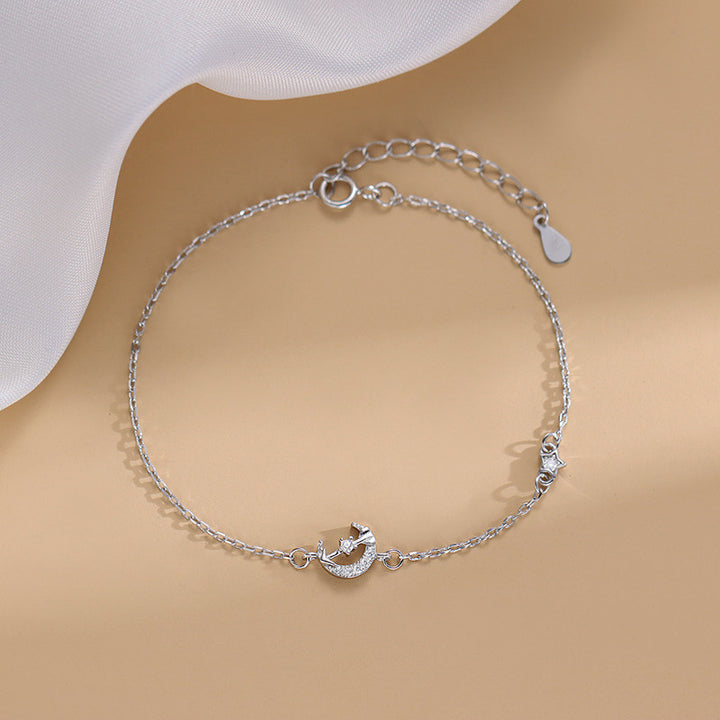 925 Sterling Silver Moon Bracelet