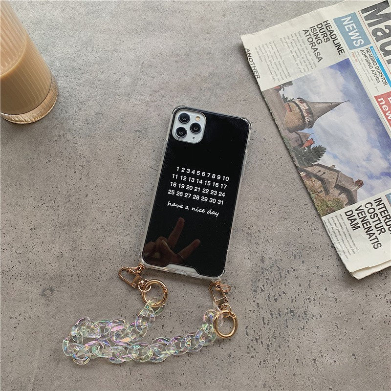 Compatible with Apple, Compatible with Apple , Ins Art Style Bracelet Letter Beauty Mirror Phone Case For Apple IPhone11 12 XS Mirror Case