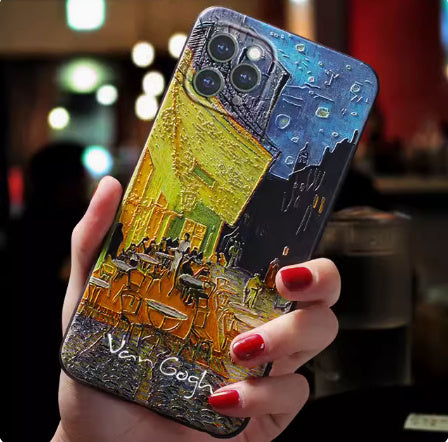Van Gogh Starry Sky Mobil Telefon 3D Yumuşak Kılıf