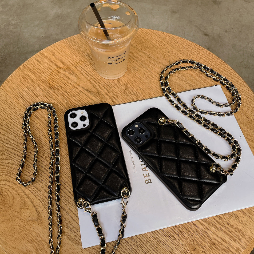 Lambskin Diagonal Cross Small Geurleer telefoonhoes