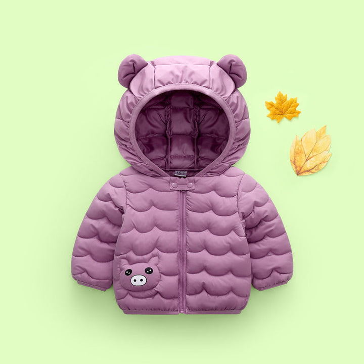 Bebekler için çocukların kapüşonlu kalın sıcak ceketi