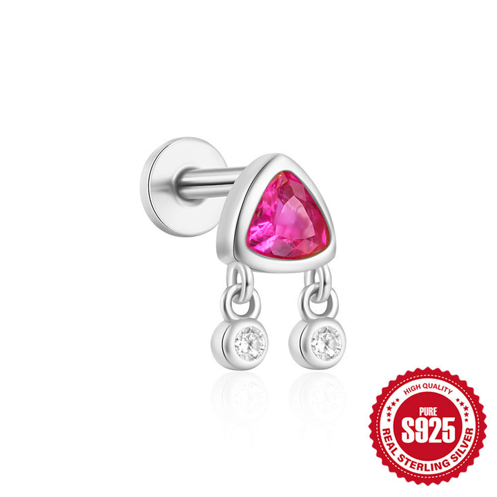 S925 Sterling Silver Ins Style Gemstone Stud Oread Oreads