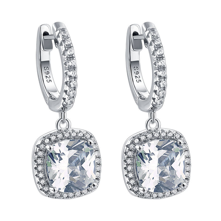 Women's Crown Heart-shaped Zircon 925 Sterling Silver Stud Earrings