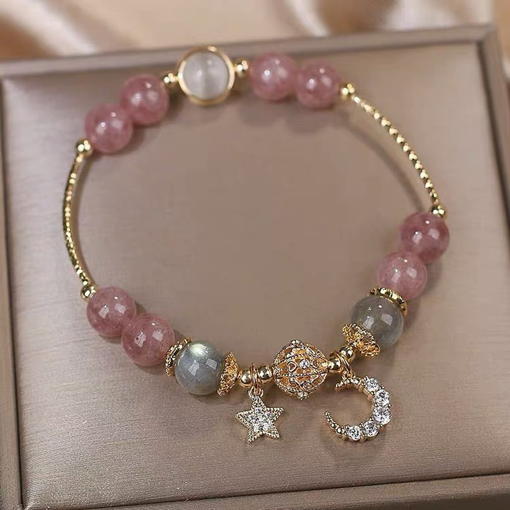 Bardo Crystal Armbånd Strawberry Quartz White Moonlight