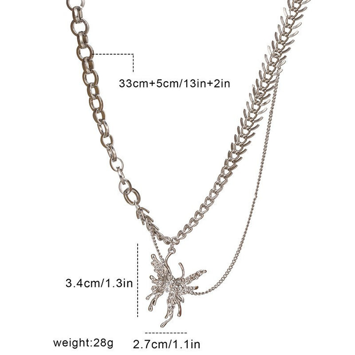 Collier d'épissage pendant papillon, nouveau style de filet de filet de style, mode douce et cool personnalisée, design de niche, chaîne de clavicule