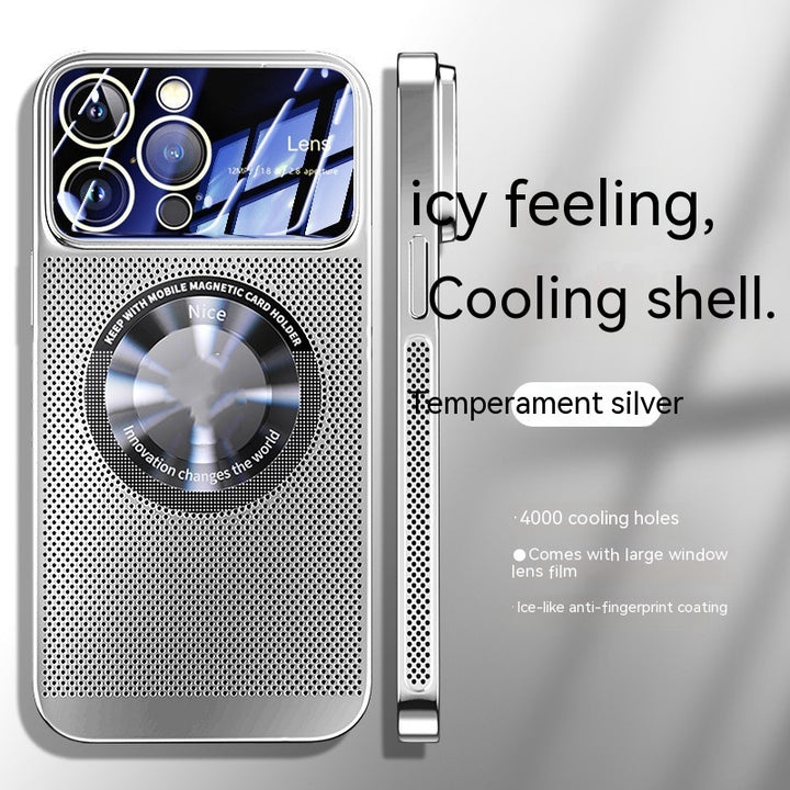 Electroplating Magnetic Heat Dissipation Large Window Phone Case