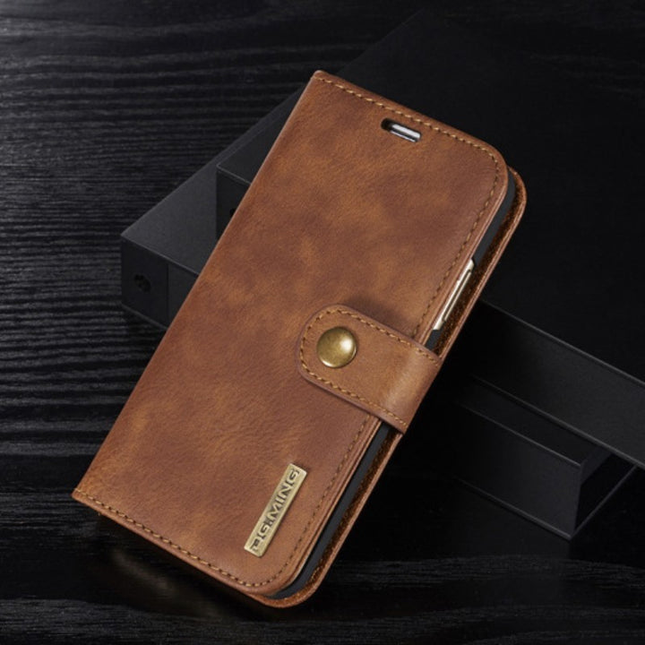 Cowhide Two-fold Split Adsorption Mobile Phone Leather Case