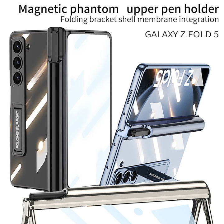 Electroplating Transparent Phantom Magnetic Hinge Pen Holder Shell