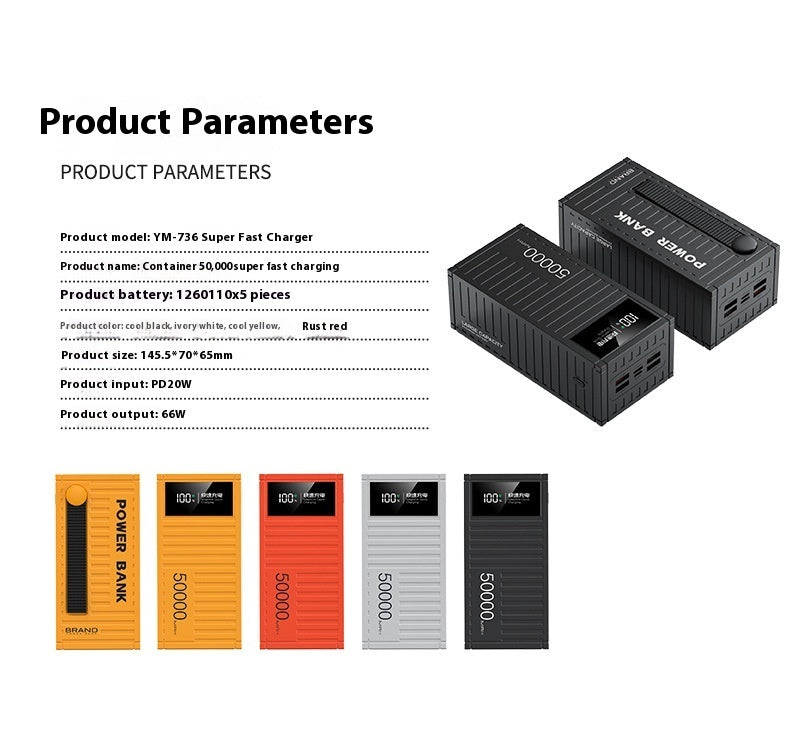 66W Super Fast Lader Lader Container Power Bank