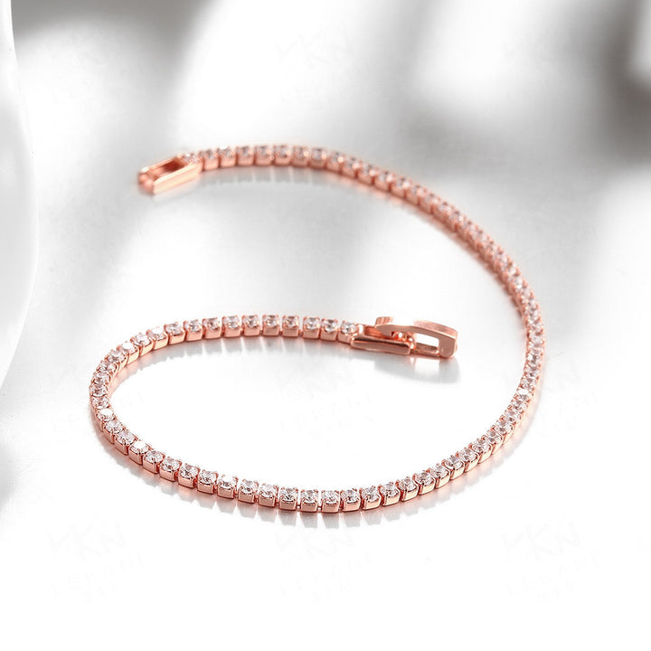 Fashion Women's Roman Copper-plated Gold Inlaid Zircon Bracelet