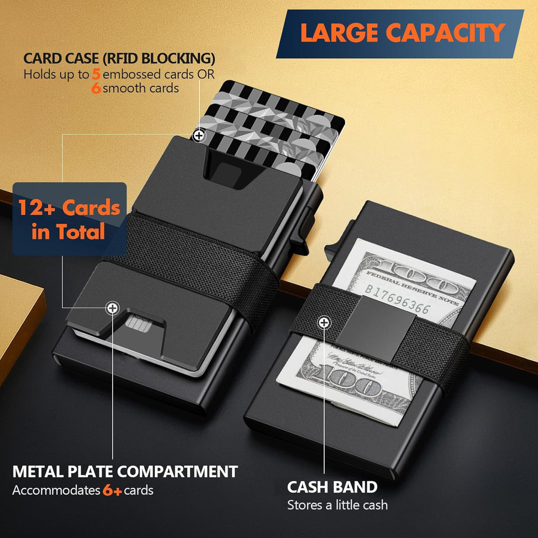 METAL RFID Anti-magnetische aluminium Aluminium Legering Elastische bandportelkaarthouder voor heren