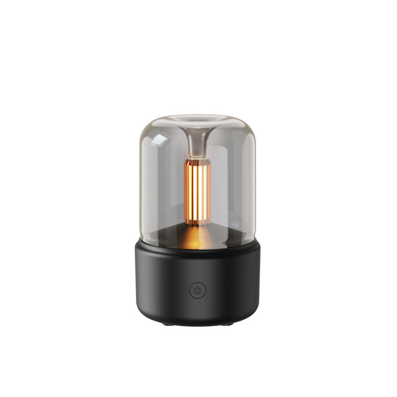 Atmosfera umidificador leve à luz de velas aroma difusor portátil 120ml Electric USB Air umidificador Cool Mist Maker Fogger 8-12 horas com luz noturna de LED Light