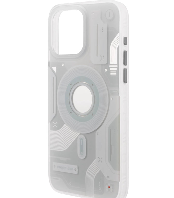White Mech Double-layer Magnetic Phone Case