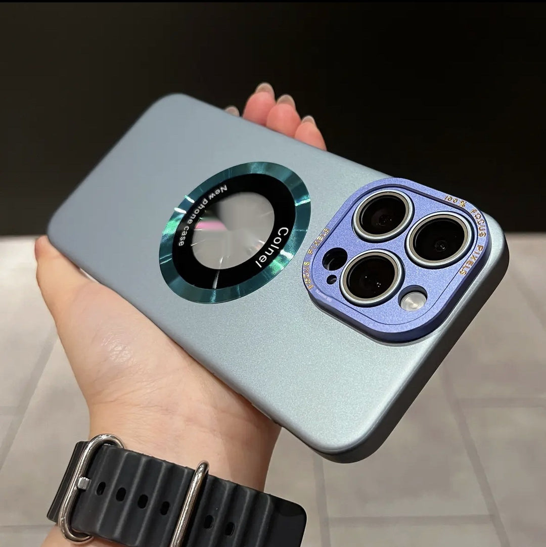 金属レンズフレーム霜の携帯電話ケース