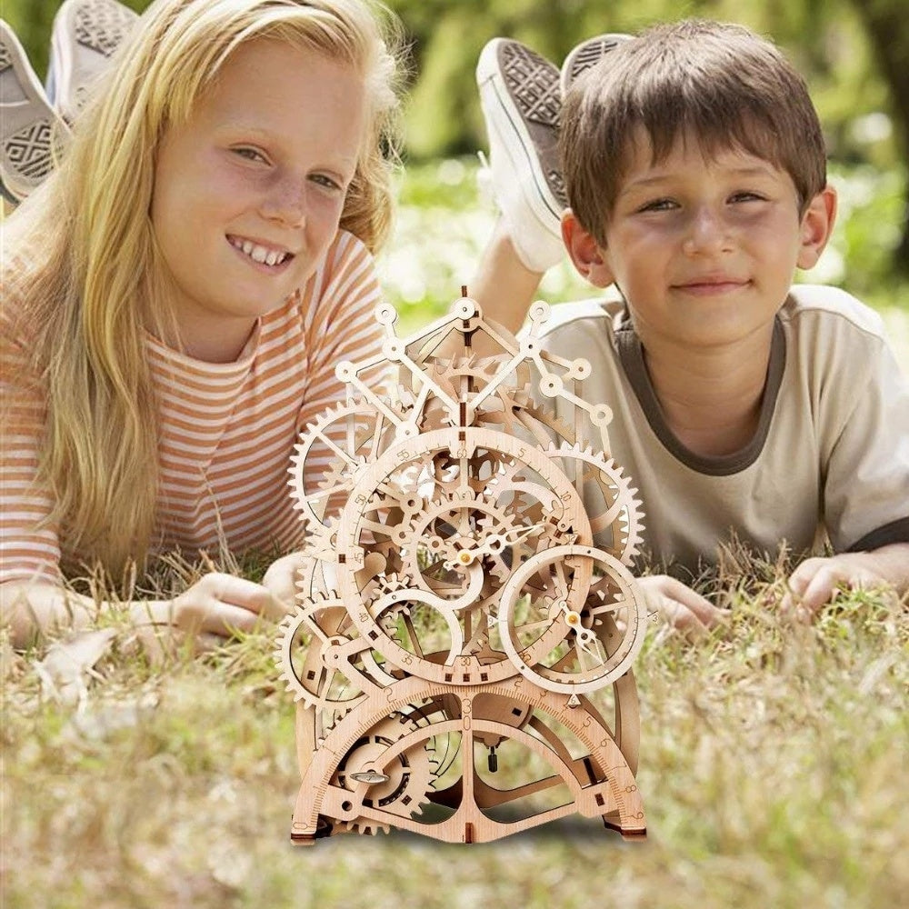 Robotime rokr Pendulum klok 170 pc's 3D houten puzzel speelgoed bouwsteen kits geschenken voor kinderen volwassenen dropshipping