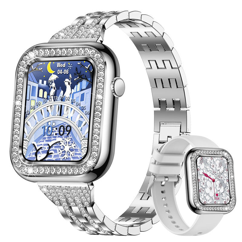 New Square Fashion Femmes Smart Wristwatch Diamond étanche