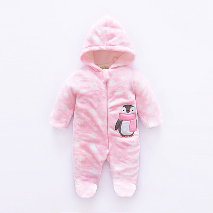 Kış Tulum Velvet Kapüşonlu Bebek Giyim