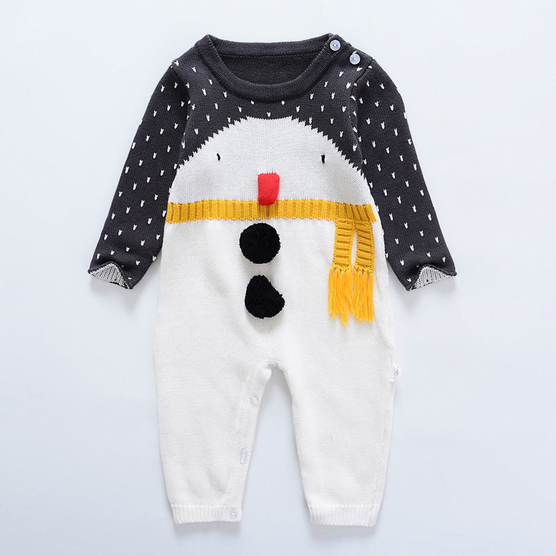 Autumn and winter baby knitted sweater jumpsuit