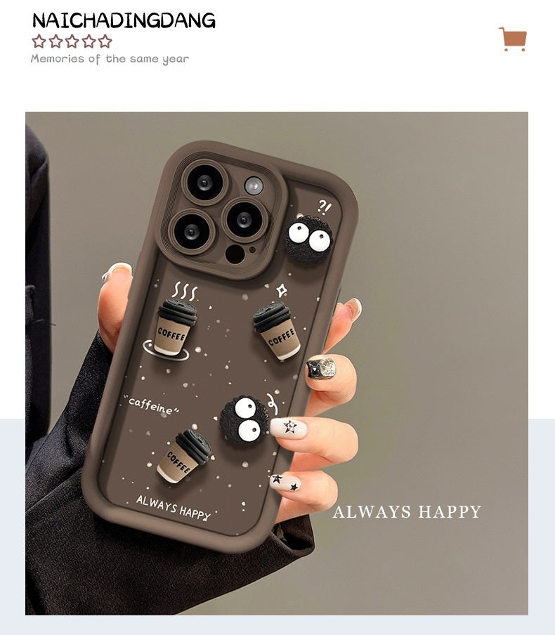 Cute Briquette Biscuit Drop-resistant Soft Phone Case