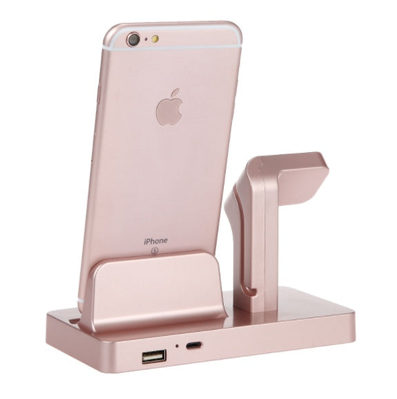 Compatible with Apple, Compatible with Apple , 2 In 1 Charging Dock Station Desktop Cradle Phone Stand for iPhone X 8 7 Plus 6S 5 5S SE for Iphone Watch I II III Charger Holder