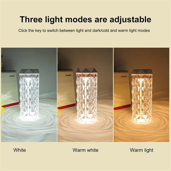 Kristallilamppu Ilma kostuttimen väri Night Light Touch Lamppu viileällä sumuvalmisteella sumua LED -ilmakehän huoneen sisustus kodinsisustusvalot