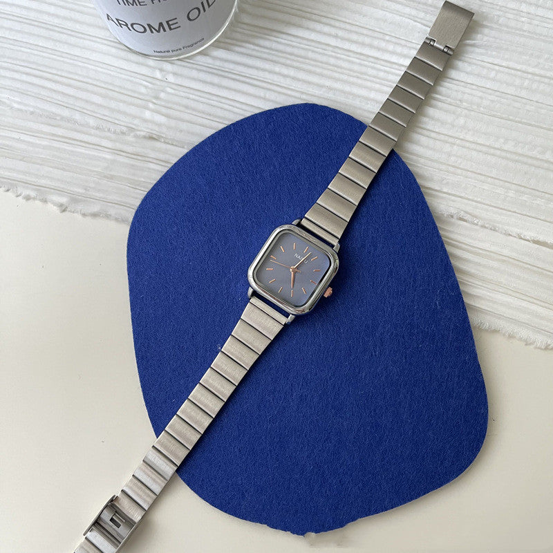 Montre de sangle de bambou en argent pour femmes