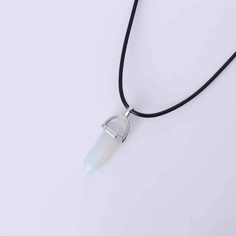 Ékszerek idegen robbantó nyaklánc Hex medál nyaklánc Két hegyes természetes kő nyaklánc koreai változata