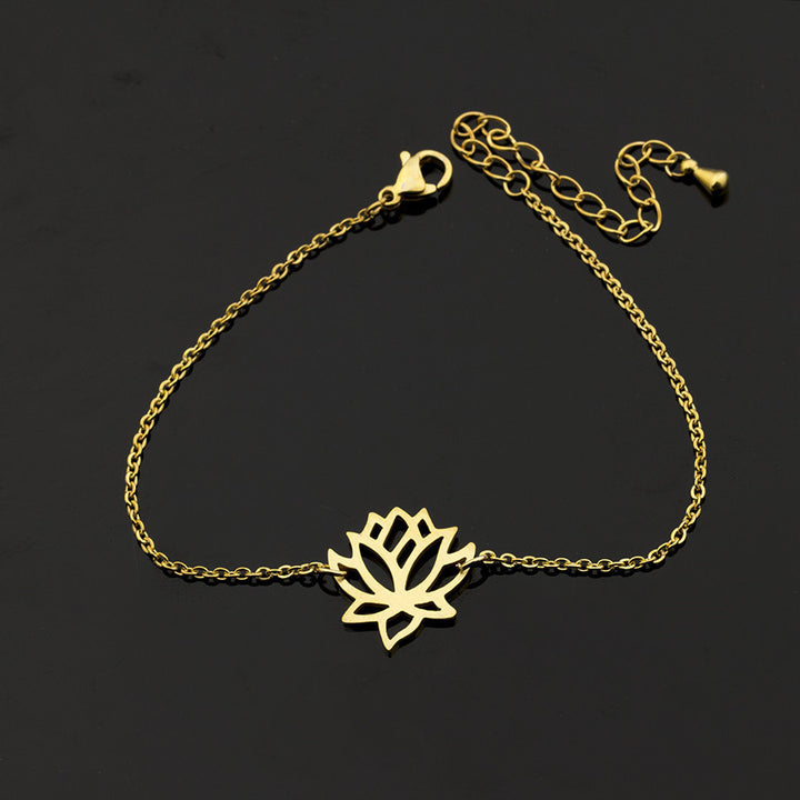 Bracelet de lotus en acier inoxydable