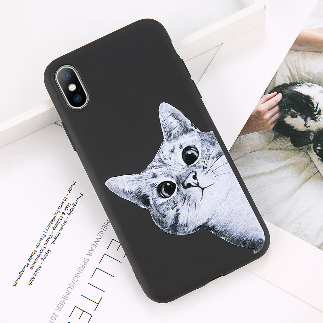Soft Cartoon Cat Dog Phish Pattern Case de teléfonos móviles