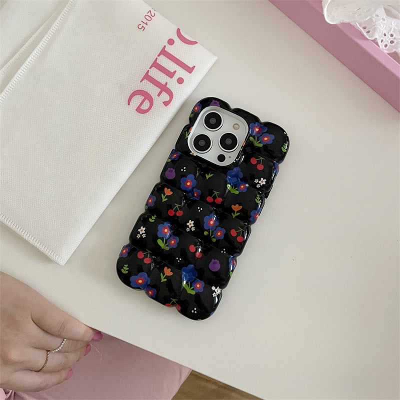 Retro Cherry Small Floral Plaid Phone Case