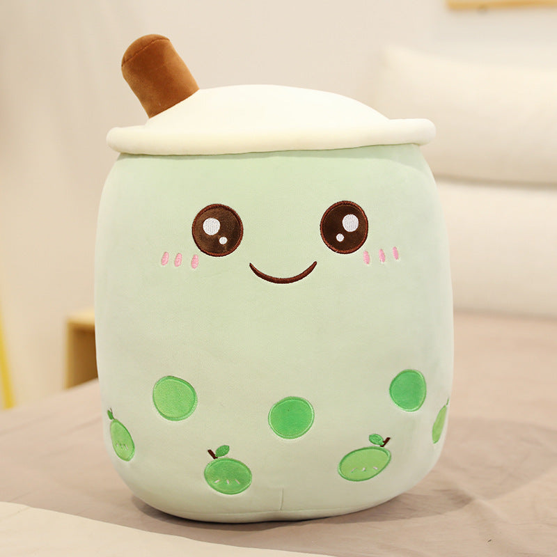 Śliczny napój owocowy pluszowy nadziewana miękka truskawkowa herbata mleczna pluszowa boba herbata filiżanka zabawka bąbelka herbata poduszka poduszka dla dzieci