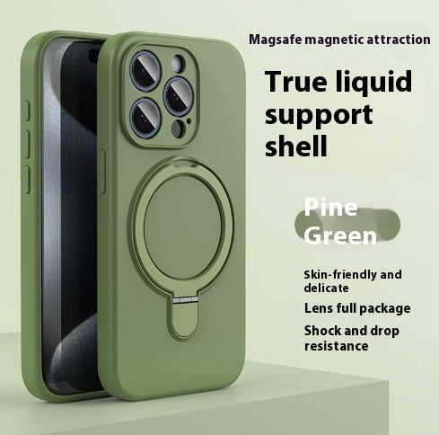 Étui de téléphone à support magnétique en silicone liquide