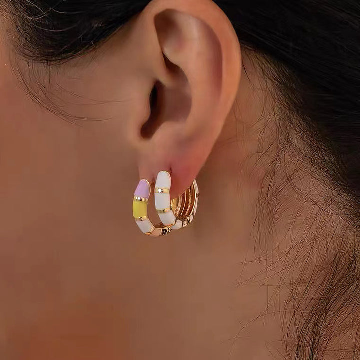 Mode -temperament regenboog oorbellen voor vrouwen
