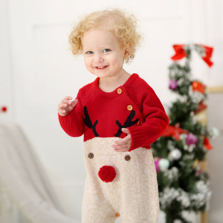 Вязаный мультипликационный рождественский свитер