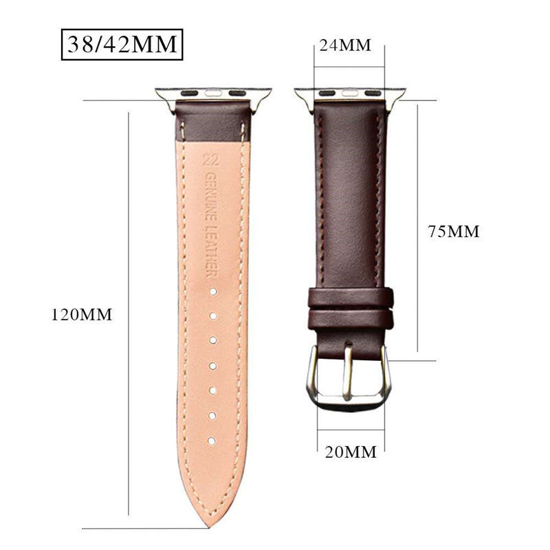 Bracelet de bracelet de montre en cuir en cuir en deux couches en deux couches