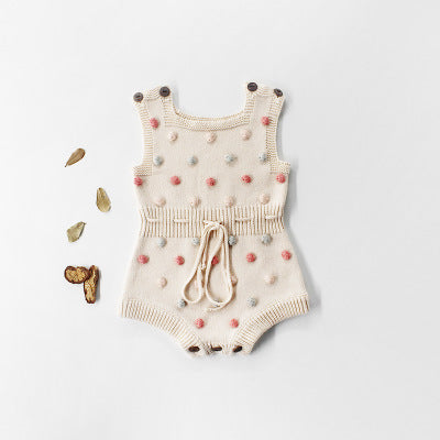 Handgemaakte kleurrijke haarbal baby romper romper