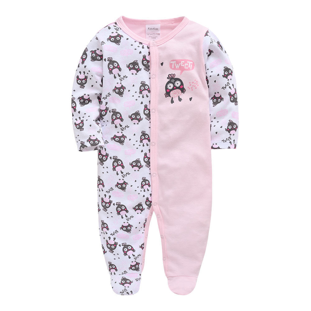 Baby langermet bomulls romper