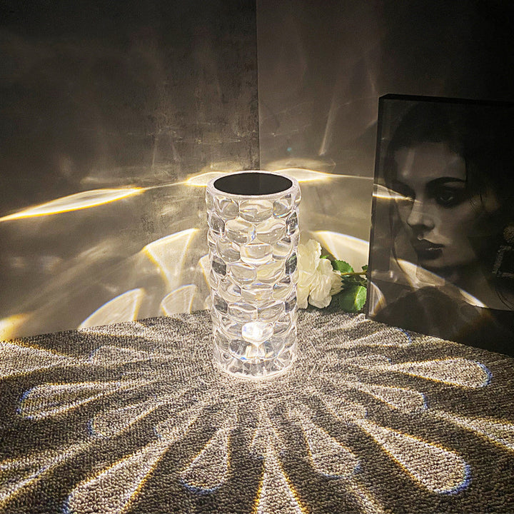 Kristal tafellamp oplaadbare diamant nachtlicht met traande vorm bedbedlampen Lamp 3 en 16 Color Touch Lamp voor thuisslaapkamerdecoratie