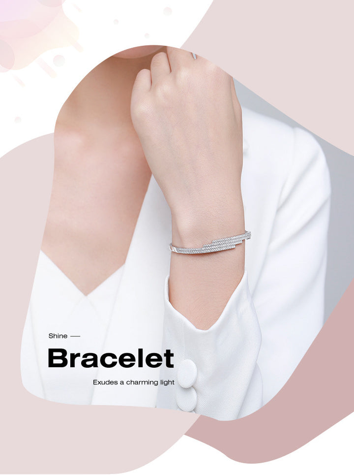 Bracelet en argent de la ligne de mode S925 pour les femmes
