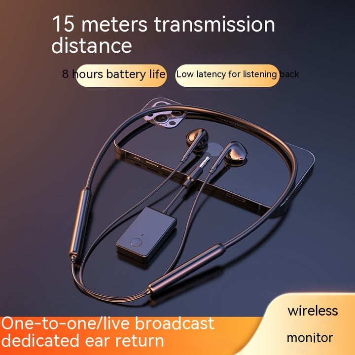 Draadloze monitor geluidskaart met nek gemonteerde Bluetooth-headset