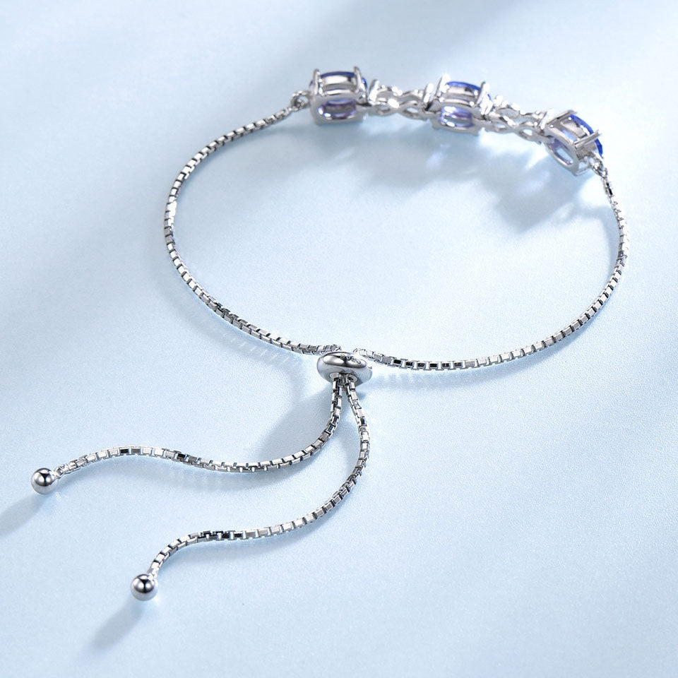 Bracelet de bracelet en argent sterling réglable pour femmes 925