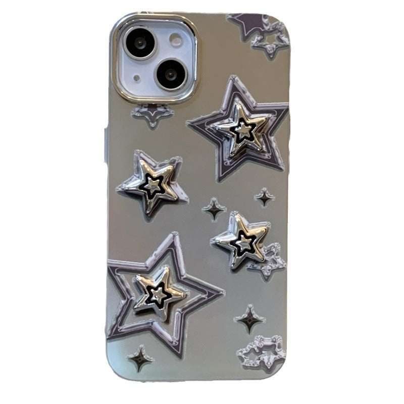 Electroplating driedimensionale zoete coole star telefoonhoes