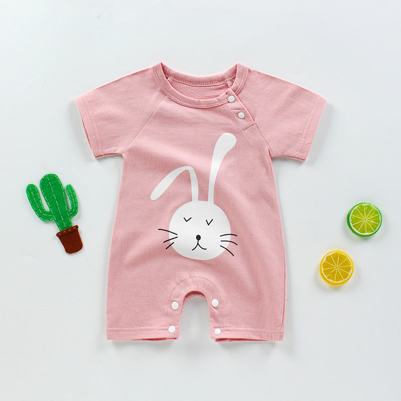 Neue Sommerbabys einteilige Kleidung Harbin Kleidung Neugeborenes Baby Baumwolle Kurzarm dünne Schrittkriechkleidung Großhandel